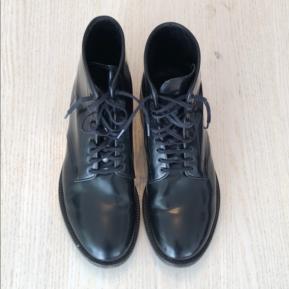 Sandro Combat Boots Patent Black size 42
